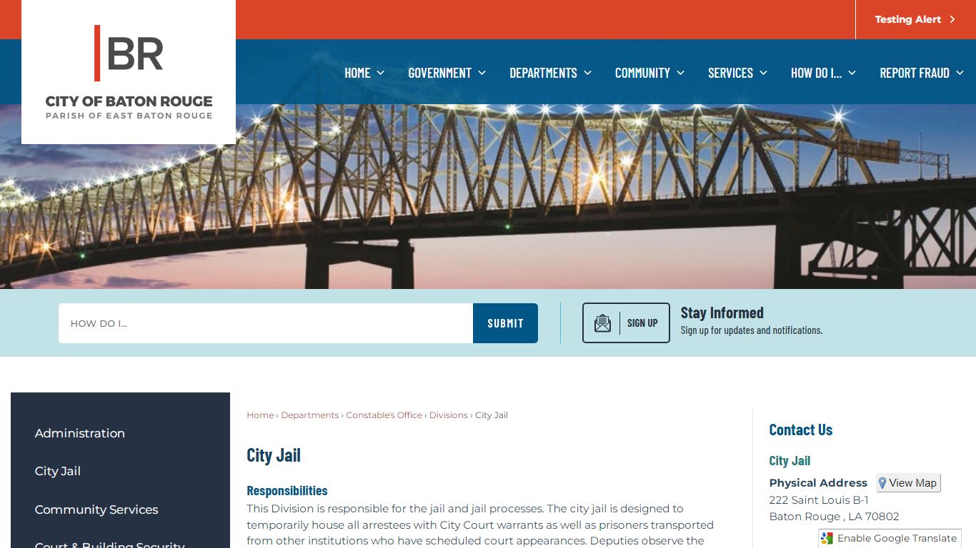 City Jail | Baton Rouge, LA - brla.gov